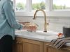 DELTA Cassidy Touch2O Technology Kitchen Faucet with Touchless Technology — Lumicoat® Champagne Bronze