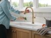 DELTA Cassidy Touch2O Technology Kitchen Faucet with Touchless Technology — Lumicoat® Champagne Bronze
