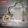 DELTA Cassidy Touch2O Technology Kitchen Faucet with Touchless Technology — Lumicoat® Champagne Bronze