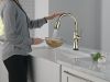 DELTA Cassidy Touch2O Technology Kitchen Faucet with Touchless Technology — Lumicoat® Polished Nickel