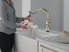 DELTA Cassidy Touch2O Technology Kitchen Faucet with Touchless Technology — Lumicoat® Polished Nickel