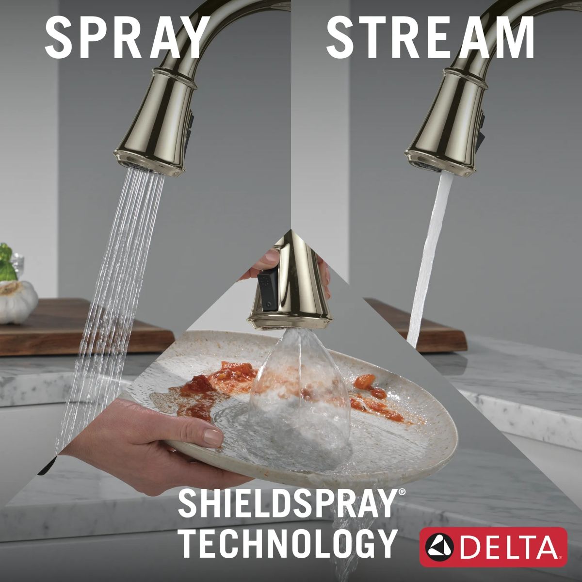 DELTA Cassidy Touch2O Technology Kitchen Faucet with Touchless Technology — Lumicoat® Polished Nickel
