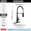 DELTA Essa Single-Handle Pull-Down Spring Kitchen Faucet — Matte Black
