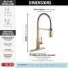 DELTA Essa Single-Handle Pull-Down Spring Kitchen Faucet — Champagne Bronze