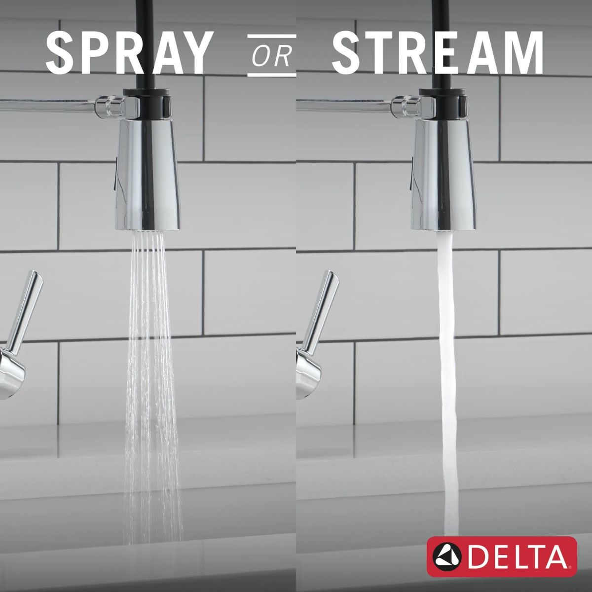DELTA Essa Single-Handle Pull-Down Spring Kitchen Faucet — Chrome
