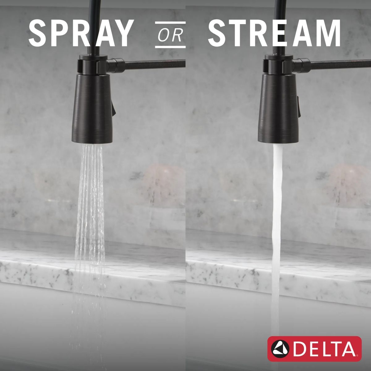 DELTA Essa Single-Handle Pull-Down Spring Kitchen Faucet — Venetian Bronze