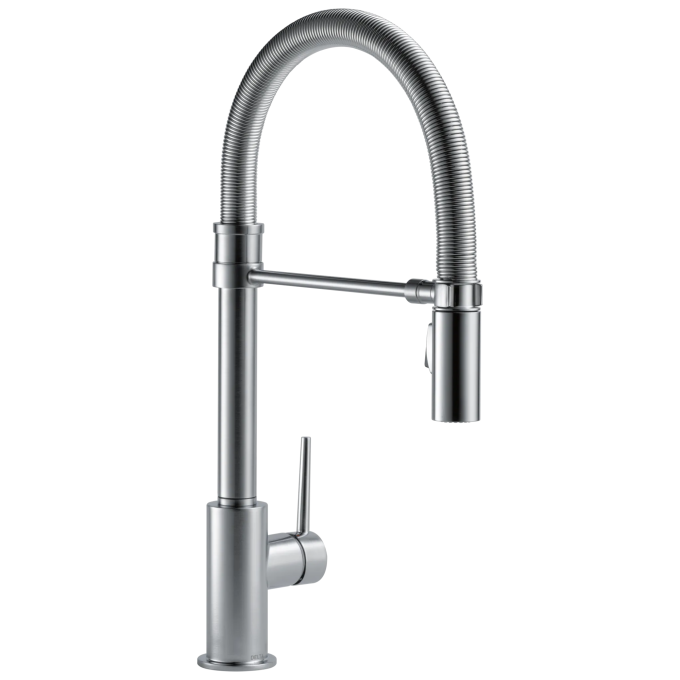 DELTA Trinsic Single-Handle Pull-Down Spring Kitchen Faucet — Arctic Stainless
