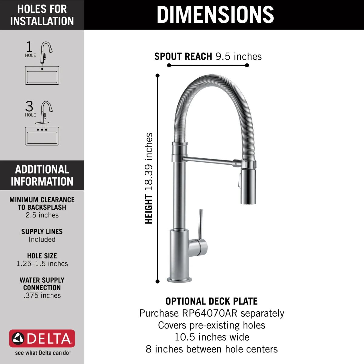 DELTA Trinsic Single-Handle Pull-Down Spring Kitchen Faucet — Arctic Stainless