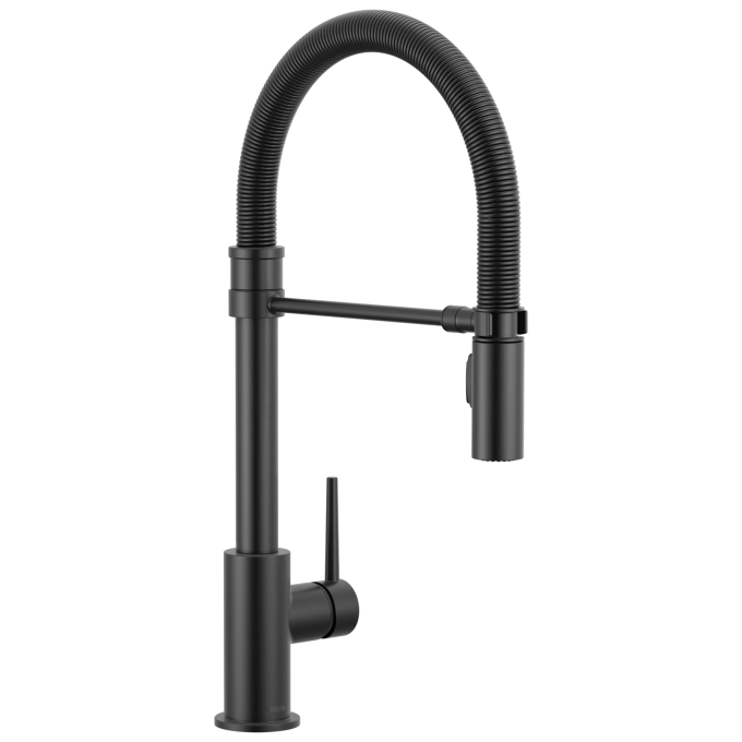 DELTA Trinsic Single-Handle Pull-Down Spring Kitchen Faucet — Matte Black
