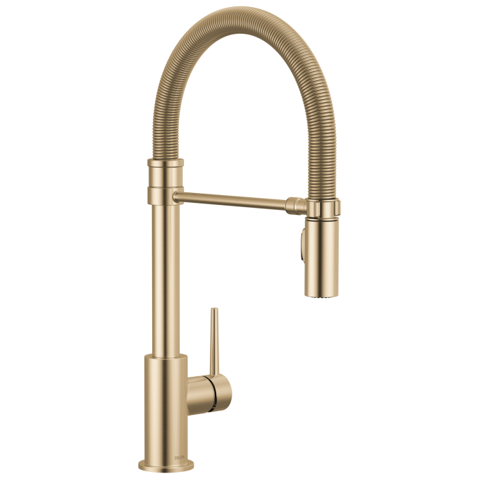 DELTA Trinsic Single-Handle Pull-Down Spring Kitchen Faucet — Champagne Bronze