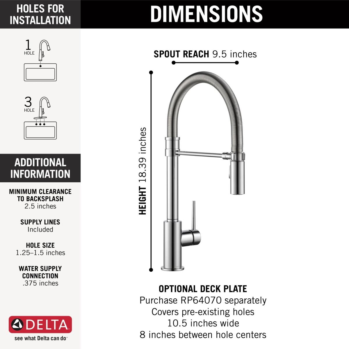 DELTA Trinsic Single-Handle Pull-Down Spring Kitchen Faucet — Chrome