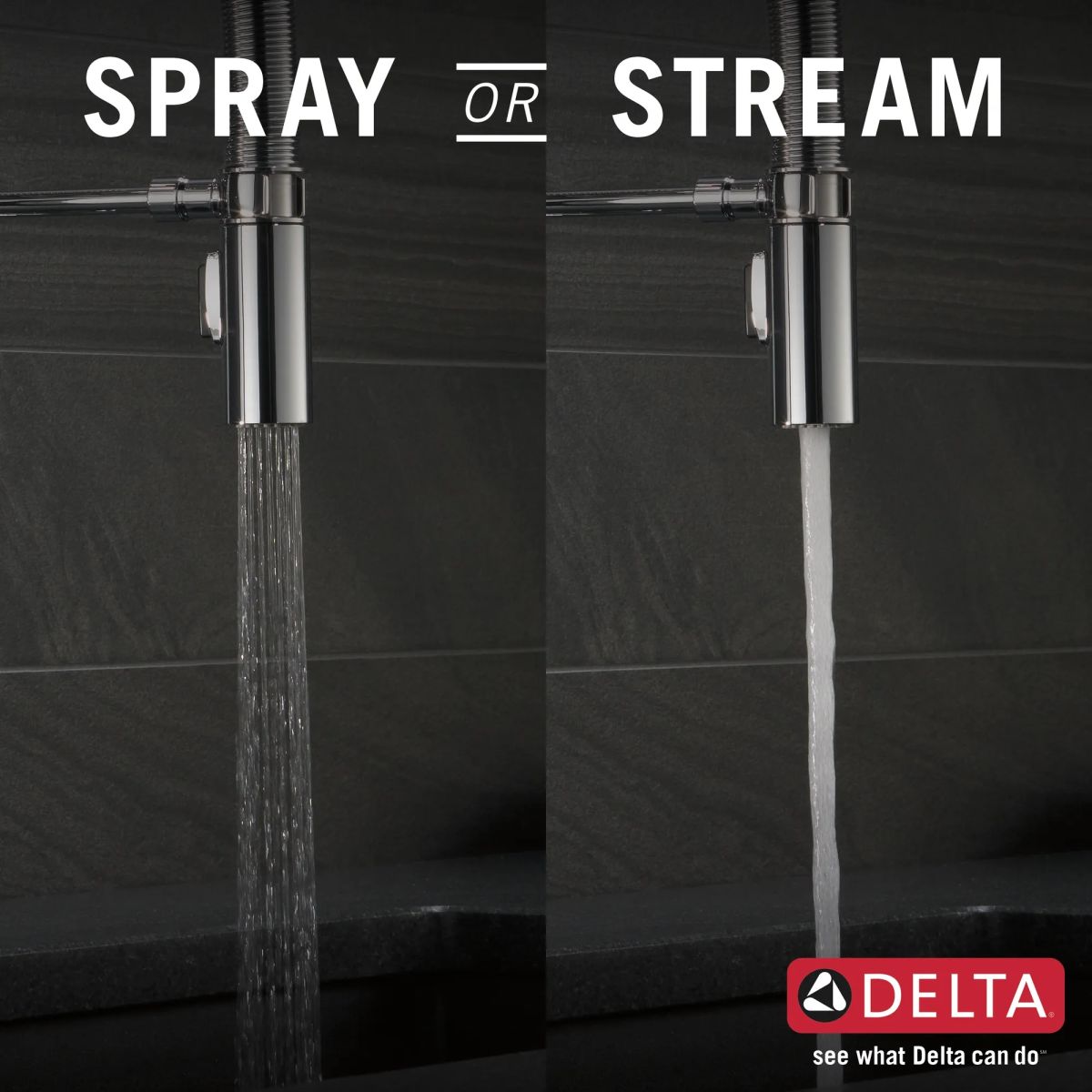 DELTA Trinsic Single-Handle Pull-Down Spring Kitchen Faucet — Chrome