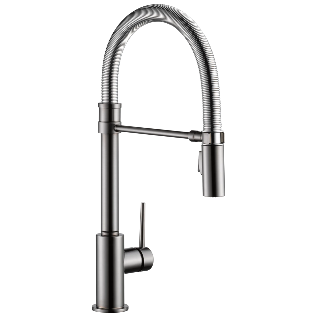 DELTA Trinsic Single-Handle Pull-Down Spring Kitchen Faucet — Black Stainless