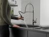 DELTA Trinsic Single-Handle Pull-Down Spring Kitchen Faucet — Black Stainless
