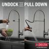 DELTA Trinsic Single-Handle Pull-Down Spring Kitchen Faucet — Black Stainless