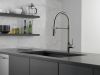 DELTA Trinsic Single-Handle Pull-Down Spring Kitchen Faucet — Black Stainless