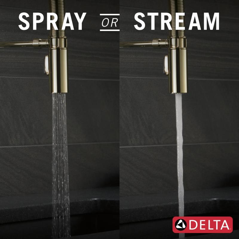 DELTA Trinsic Single-Handle Pull-Down Spring Kitchen Faucet — Polished Nickel