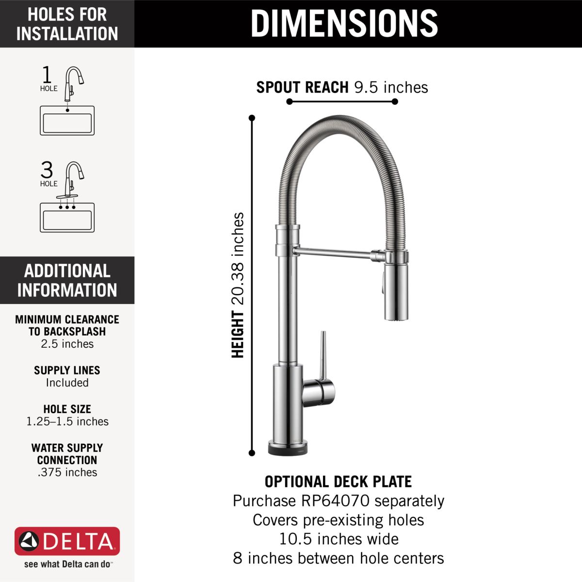DELTA Trinsic Single-Handle Pull-Down Spring Kitchen Faucet with Touch2O Technology — Chrome