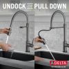 DELTA Trinsic Single-Handle Pull-Down Spring Kitchen Faucet with Touch2O Technology — Black Stainless
