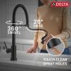 DELTA Trinsic Touch2O Technology Kitchen Faucet with Touchless Technology — Matte Black