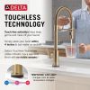 DELTA Trinsic Touch2O Technology Kitchen Faucet with Touchless Technology — Champagne Bronze