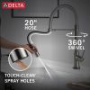 DELTA Trinsic Touch2O Technology Kitchen Faucet with Touchless Technology — Black Stainless