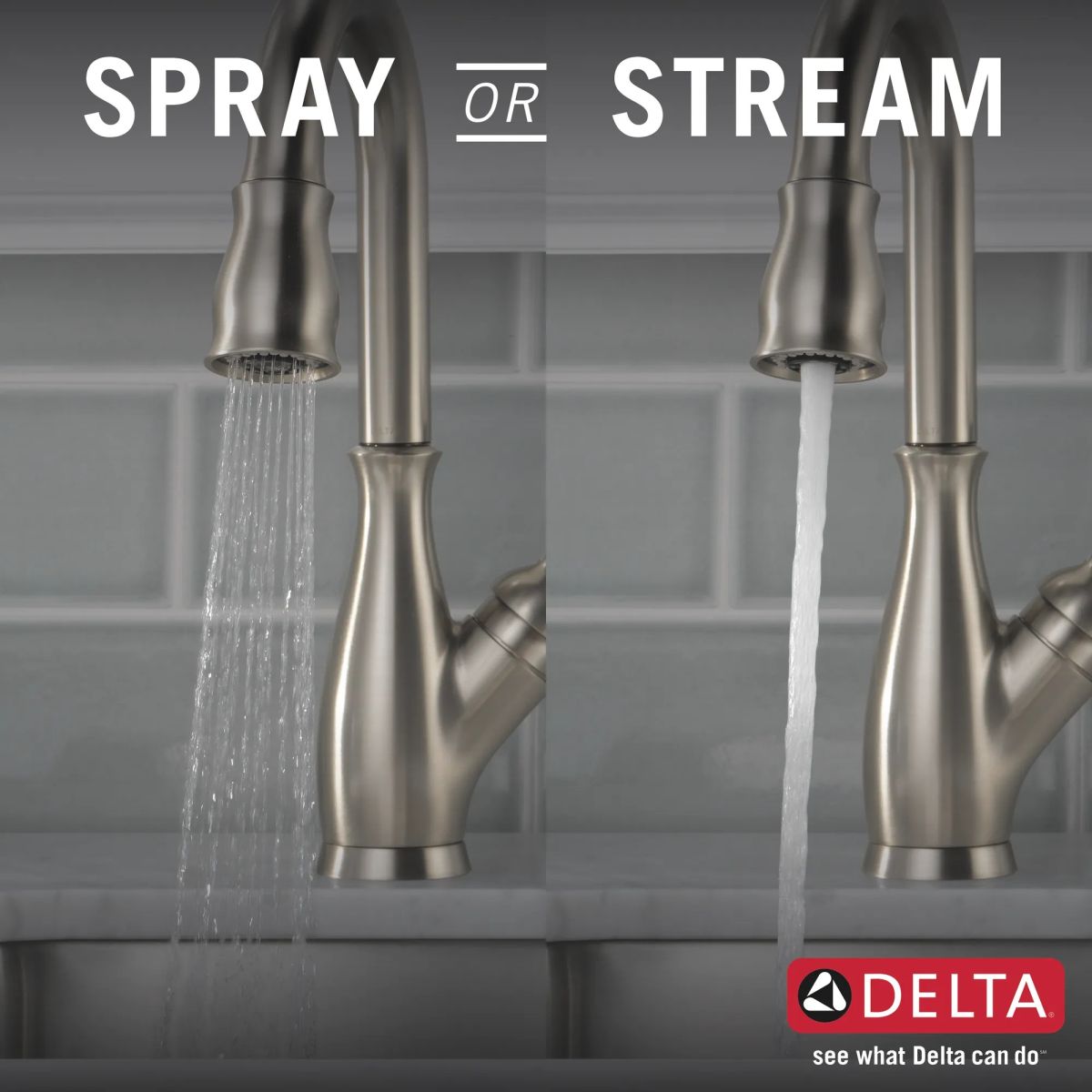 DELTA Leland Single Handle Pull-Down Bar / Prep Faucet — Spotshield Stainless