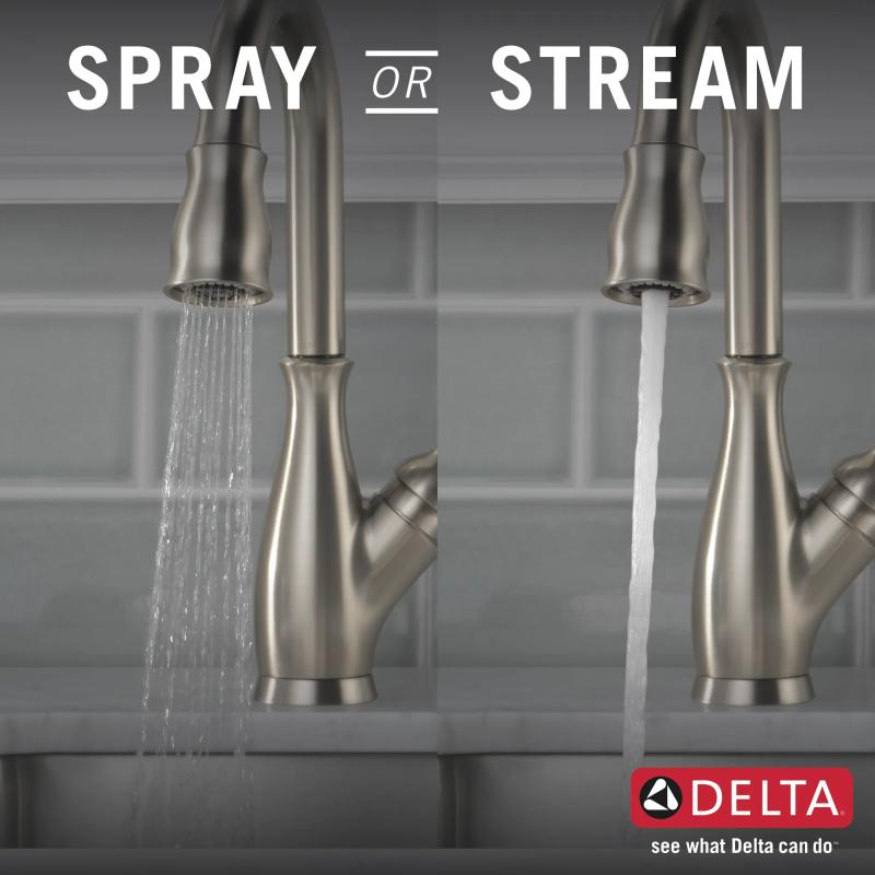 DELTA Leland Single Handle Pull-Down Bar / Prep Faucet — Spotshield Stainless
