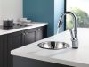 DELTA Leland Single Handle Pull-Down Bar / Prep Faucet with Touch2O Technology — Arctic Stainless