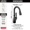 DELTA Leland Single Handle Pull-Down Bar / Prep Faucet With Touch2O Technology — Matte Black