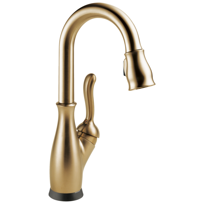 DELTA Leland Single Handle Pull-Down Bar/Prep Faucet with Touch2O Technology — Champagne Bronze