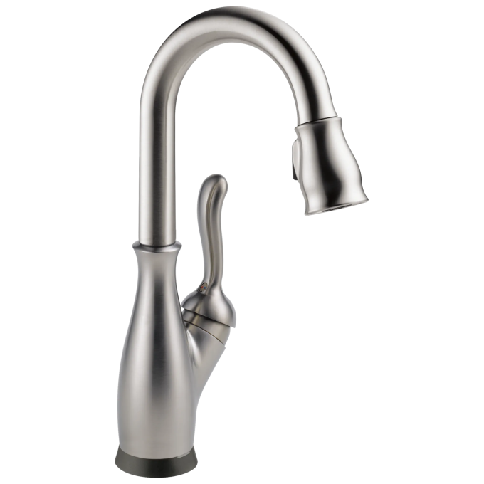 DELTA Leland Single Handle Pull-Down Bar / Prep Faucet with Touch2O Technology — Spotshield Stainless