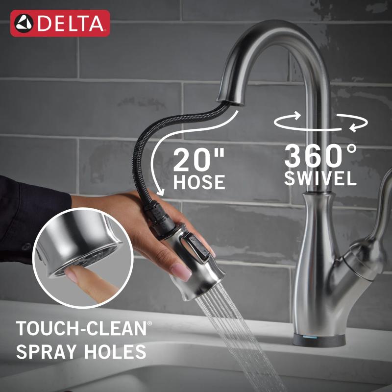 DELTA Leland Touch2O Bar / Prep Faucet with Touchless Technology — Arctic Stainless