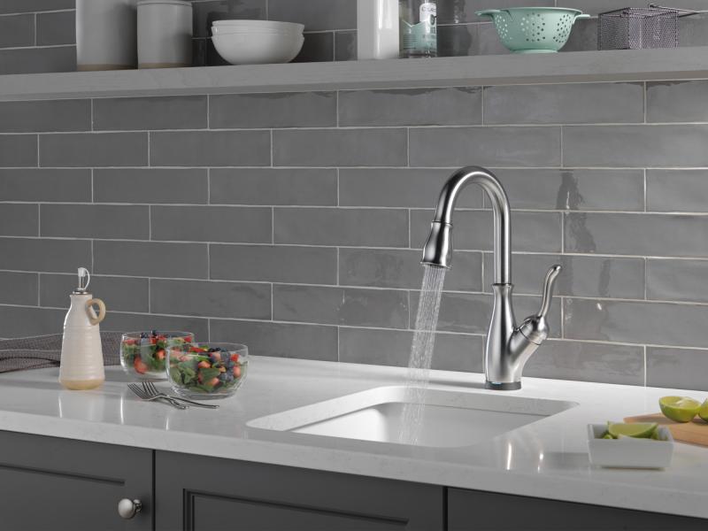 DELTA Leland Touch2O Bar / Prep Faucet with Touchless Technology — Arctic Stainless