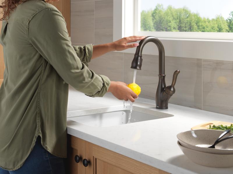 DELTA Leland Touch2O Bar / Prep Faucet with Touchless Technology — Venetian Bronze