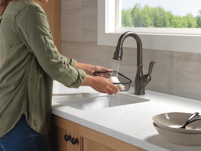 DELTA Leland Touch2O Bar / Prep Faucet with Touchless Technology — Venetian Bronze
