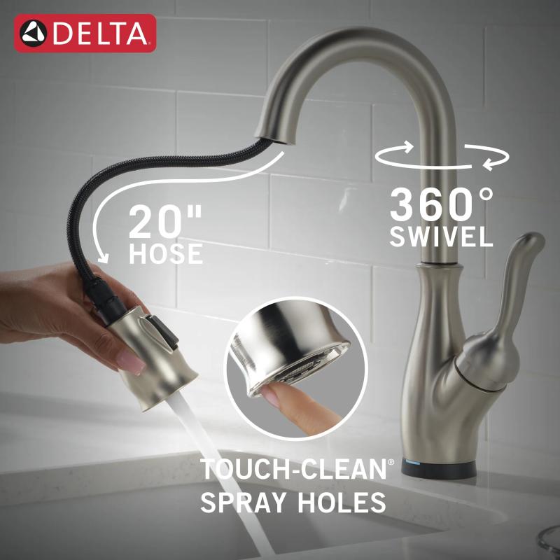 DELTA Leland Touch2O Bar / Prep Faucet with Touchless Technology — Spotshield Stainless