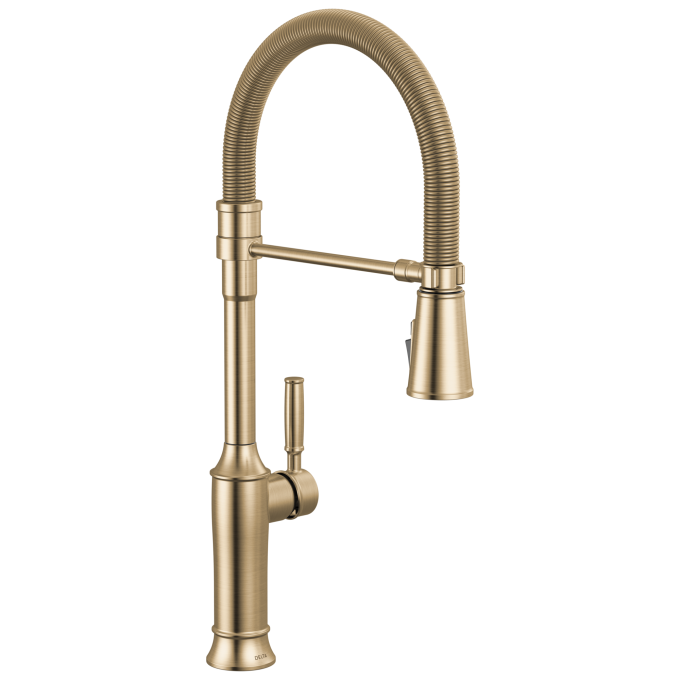 DELTA Renaldi Single-Handle Pull-Down Spring Kitchen Faucet — Lumicoat® Champagne Bronze