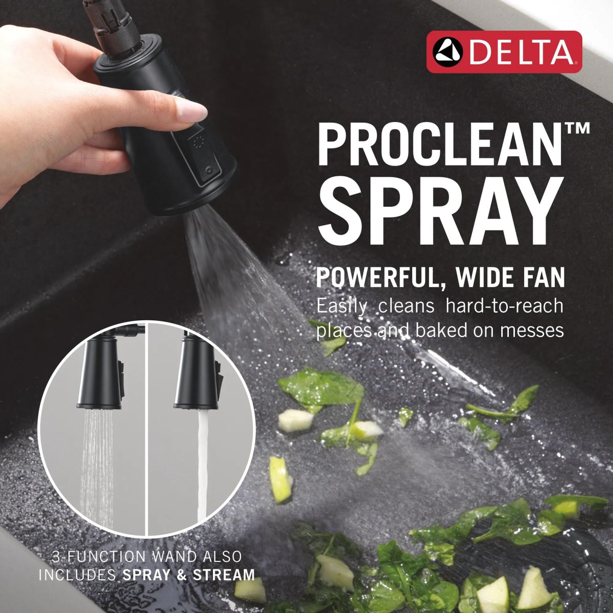 DELTA Renaldi Touch2O Technology Kitchen Faucet with Touchless Technology — Matte Black