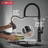 DELTA Renaldi Touch2O Technology Kitchen Faucet with Touchless Technology — Matte Black