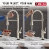 DELTA Renaldi Touch2O Technology Kitchen Faucet with Touchless Technology — Lumicoat® Polished Nickel