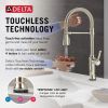 DELTA Renaldi Touch2O Technology Kitchen Faucet with Touchless Technology — Lumicoat® Polished Nickel
