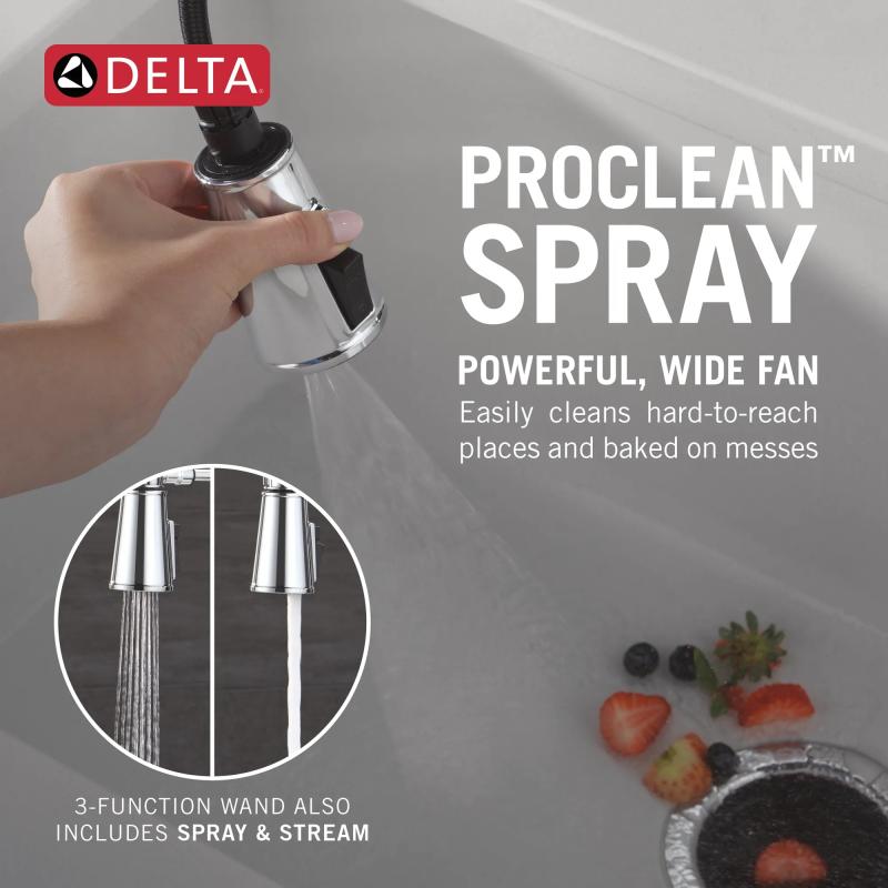 DELTA Renaldi Touch2O Technology Kitchen Faucet with Touchless Technology — Lumicoat® Chrome