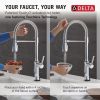 DELTA Renaldi Touch2O Technology Kitchen Faucet with Touchless Technology — Lumicoat® Chrome