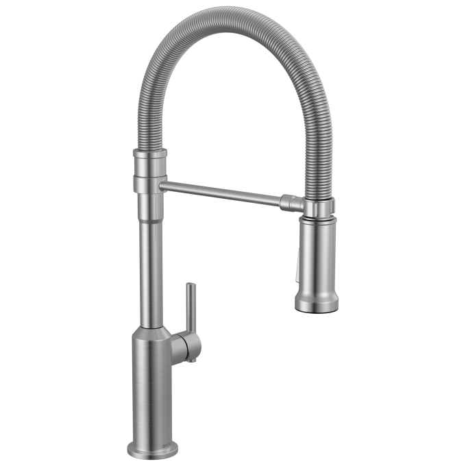 DELTA Cordova Single Handle Pull-Down Kitchen Faucet With Spring Spout — Lumicoat® Arctic Stainless
