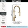 DELTA Cordova Single Handle Pull-Down Kitchen Faucet With Spring Spout — Lumicoat® Champagne Bronze