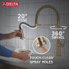 DELTA Cordova Single Handle Pull-Down Kitchen Faucet With Spring Spout — Lumicoat® Champagne Bronze