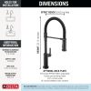 DELTA Cordova Touch2O Technology Kitchen Faucet with Touchless Technology — Matte Black