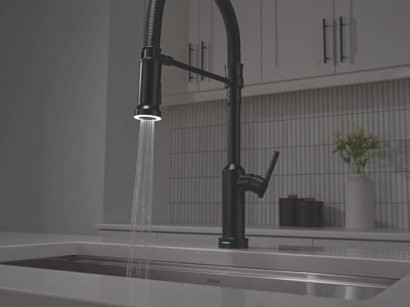 DELTA Cordova Touch2O Technology Kitchen Faucet with Touchless Technology — Matte Black