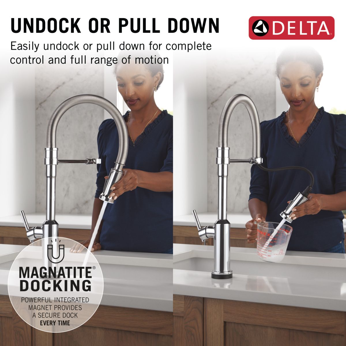 DELTA Cordova Touch2O Technology Kitchen Faucet with Touchless Technology — Lumicoat® Chrome